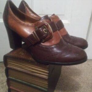 Circa Joan & David Brown Leather High Heel 3.5"  Shoe Size 9 M